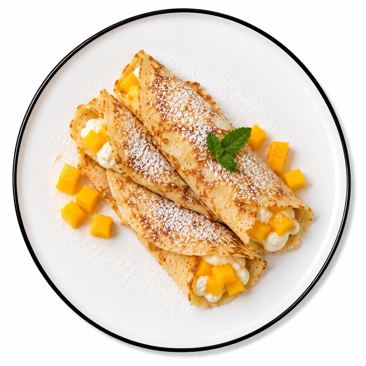 Clătite cu mascarpone și mango